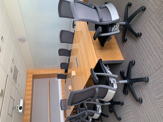 Meeting table and chairs inside the Atlantic Room