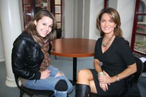 HCC Central sign-language student Shea Donnell and Fox 26 anchor Melissa Wilson
