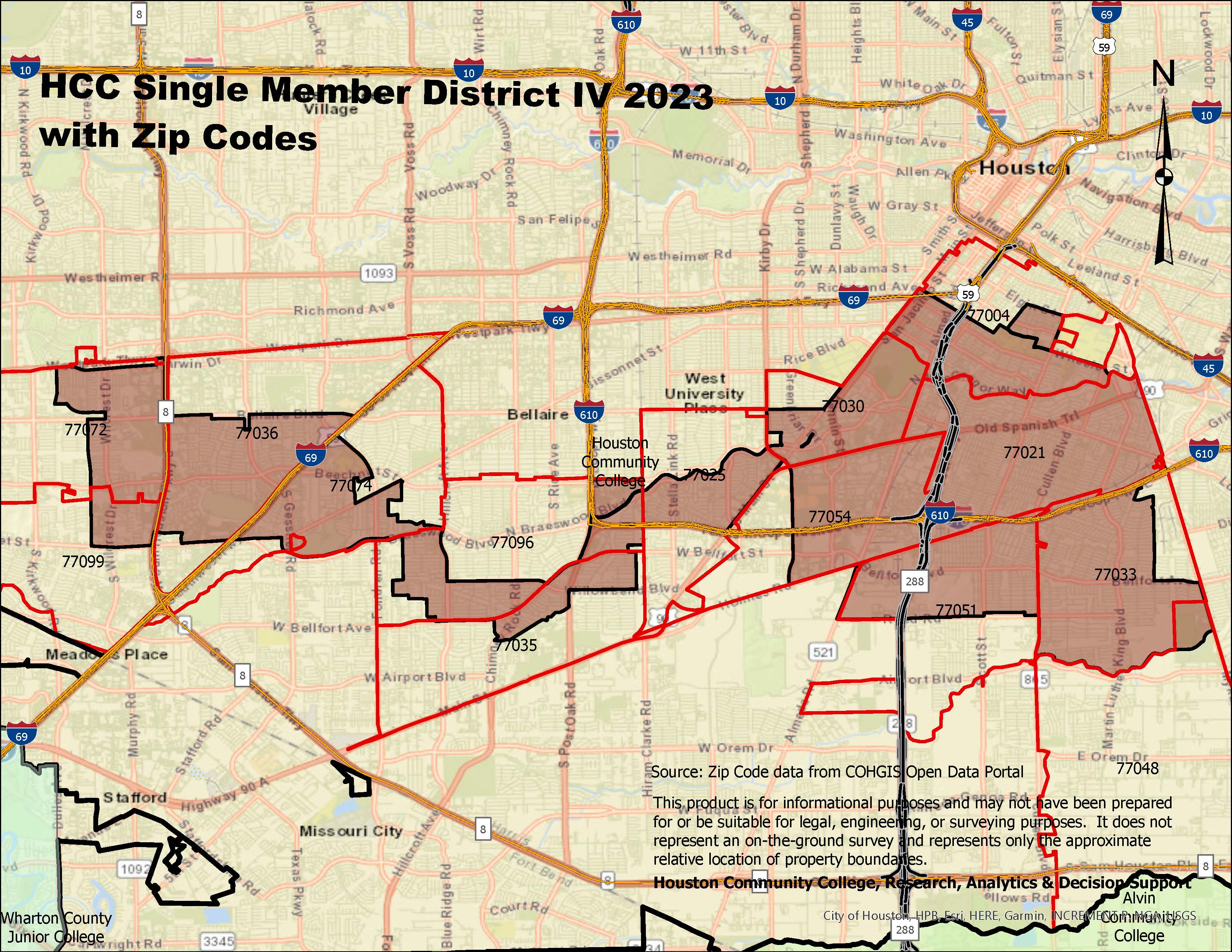 Single Member District IV with Zip Codes